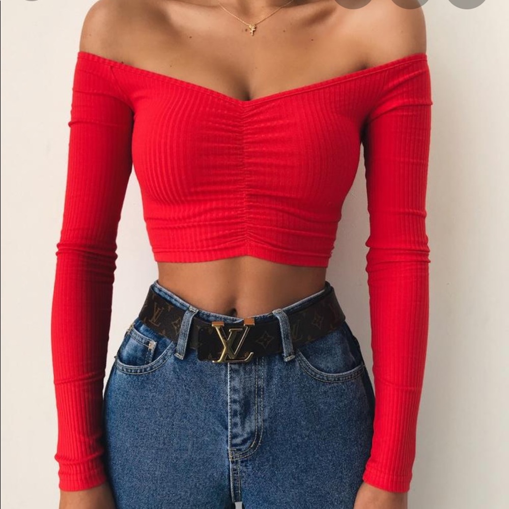 Red Tigermist Crop Top